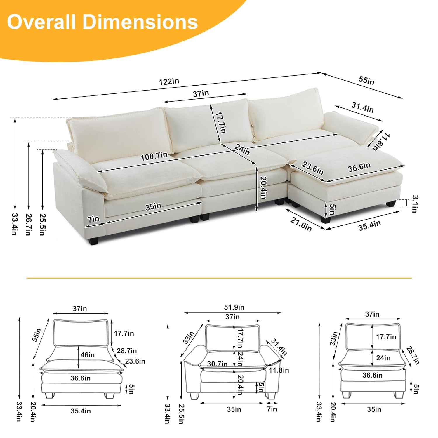 modular deep seat sectional sofa sleeper chenille ottoman living room apartment 3 seat custom modular deep seat sectional sofa sleeper chenille ottoman living room apartment 3 seat custom
