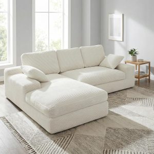 98.4" cloud sectional couch for living room, l shaped boneless sofa with chaise, no assembly required modular sofa,customized
