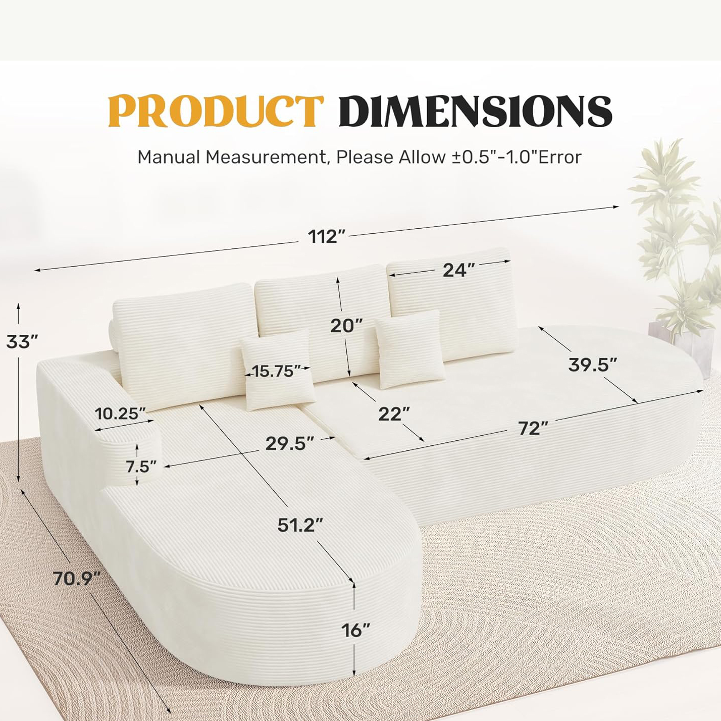 112" modern curved cloud couch, boneless couches for living room with deep seat, memory foam compressed modular, custom 112" modern curved cloud couch, boneless couches for living room with deep seat, memory foam compressed modular, custom