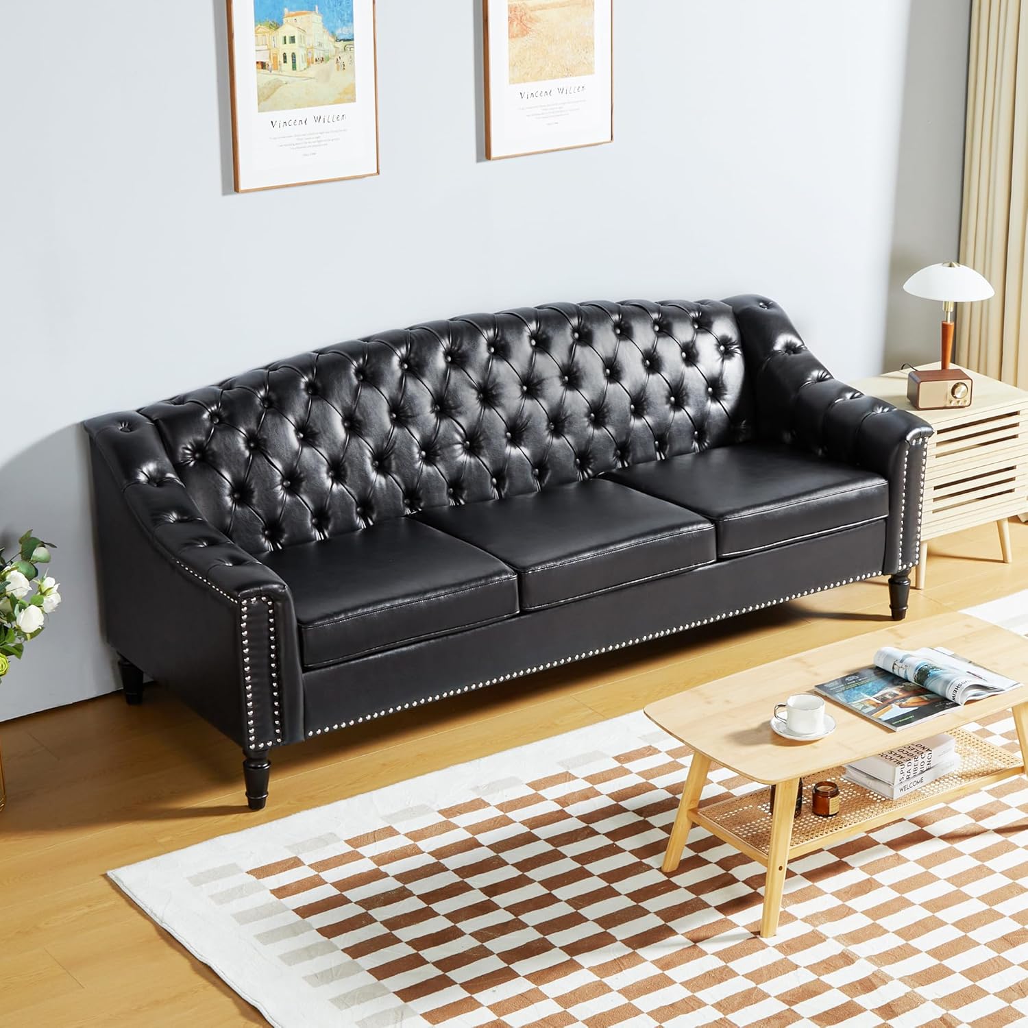 mid century modern leather couch, 80" large upholstered sofa with high back, chesterfield sofa sleeper settee , customized mid century modern leather couch, 80" large upholstered sofa with high back, chesterfield sofa sleeper settee , customized