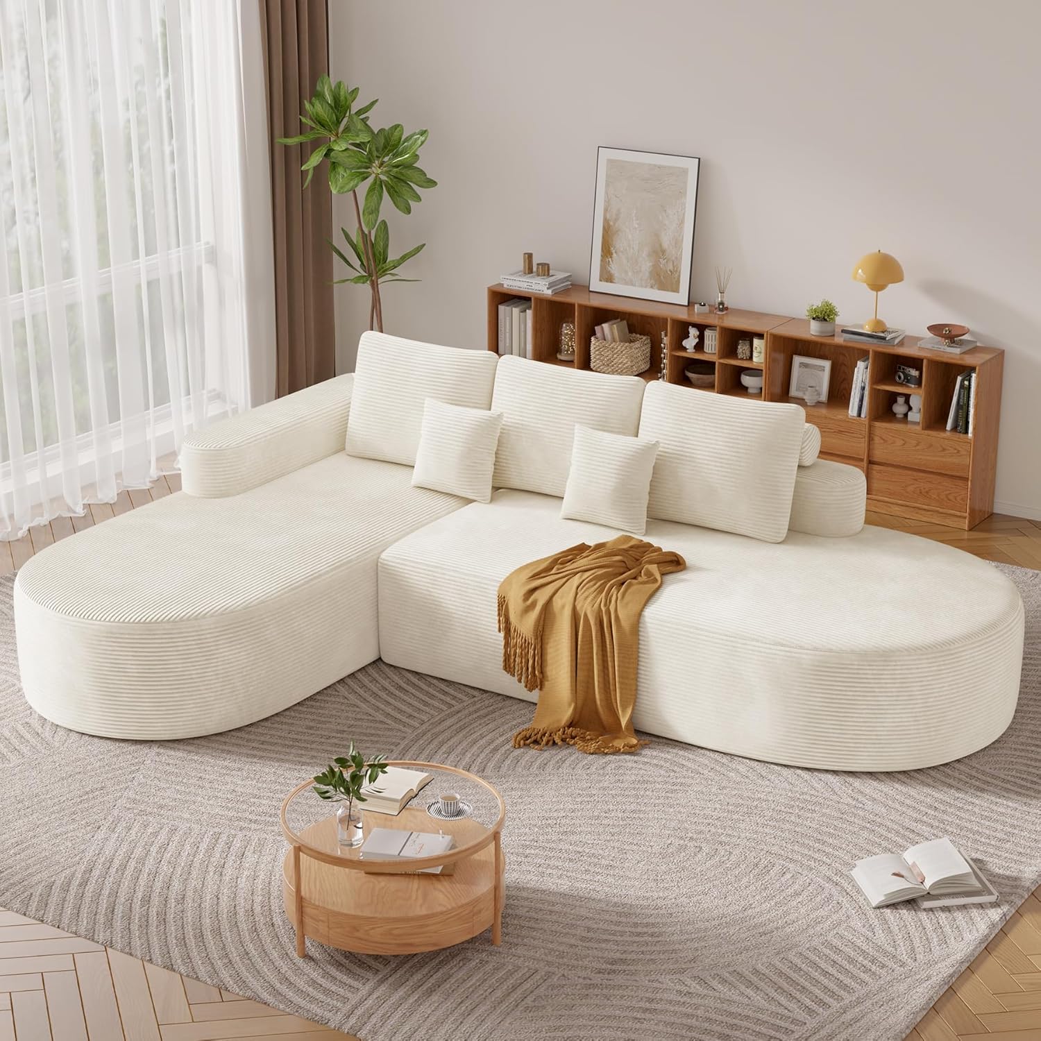 112" modern curved cloud couch, boneless couches for living room with deep seat, memory foam compressed modular, custom 112" modern curved cloud couch, boneless couches for living room with deep seat, memory foam compressed modular, custom