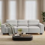 3 seater modern sofa, 89" couch with wide armrests & deep cushions, linen sofas with removable washable covers for living room,