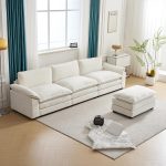 modular deep seat sectional sofa sleeper chenille ottoman living room apartment 3 seat custom